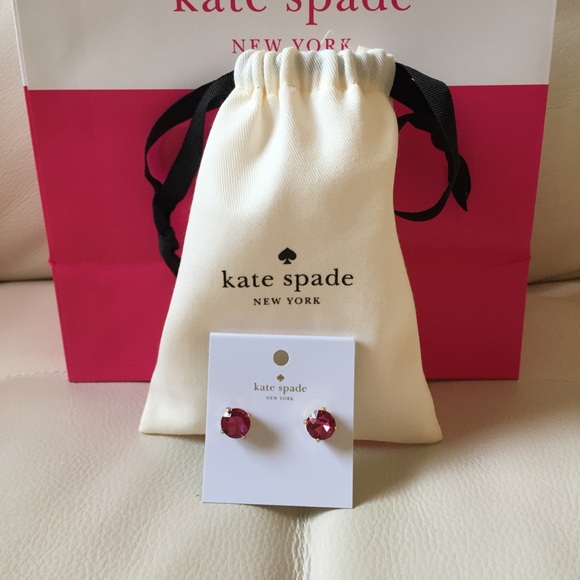 kate spade Jewelry - NWT KATE SPADE NEW YORK EARRINGS FUSCHIA  DUST BAG